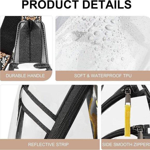 Clear Bag for Stadium Events Transparent Crossbody Bag Clear Purse for Women&Men - Picture 6 of 8